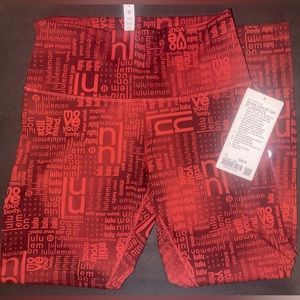 lululemon Red Logo-Print High-Rise Leggings *No Tags*